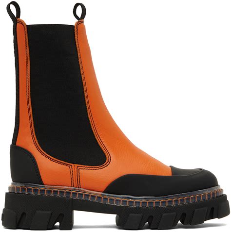 prada orange chelsea boots